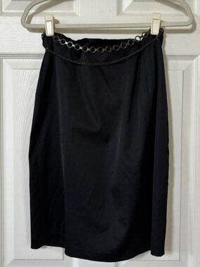 Laundry by Shelli Segal Black Pencil Skirt with Chain Belt 6